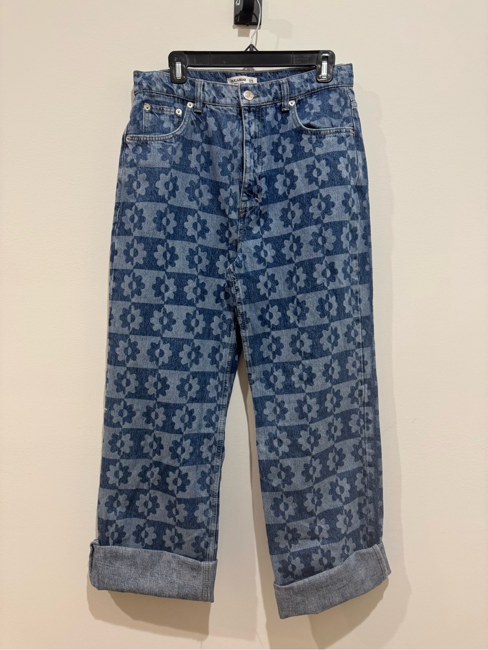Pull&Bear Women’s Blue  straight Floral Jeans Sz 10 NWOT